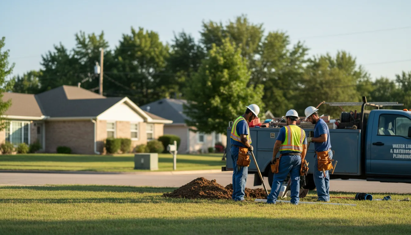 Residential water line and bathroom plumbing service in Smiley, TX
